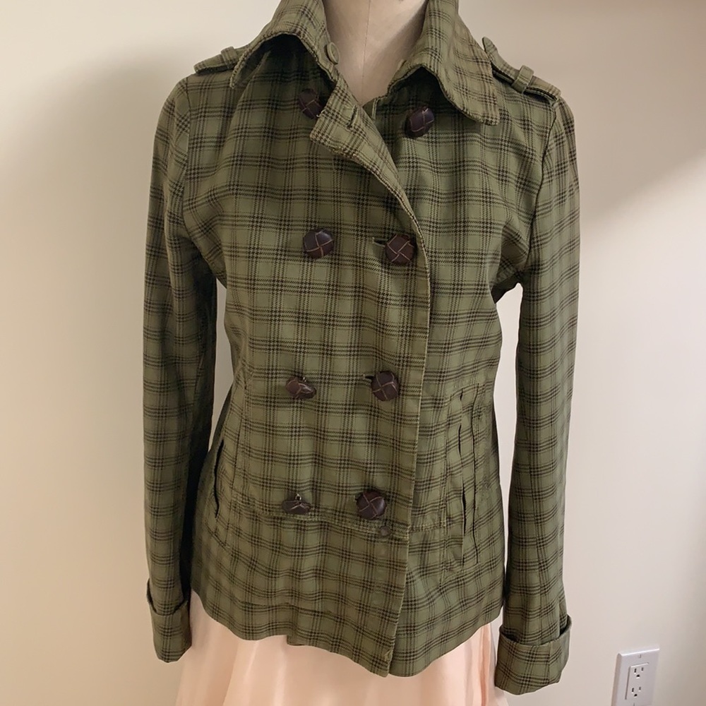 Patrizia Pepe Italy Plaid trench jacket IT44 M